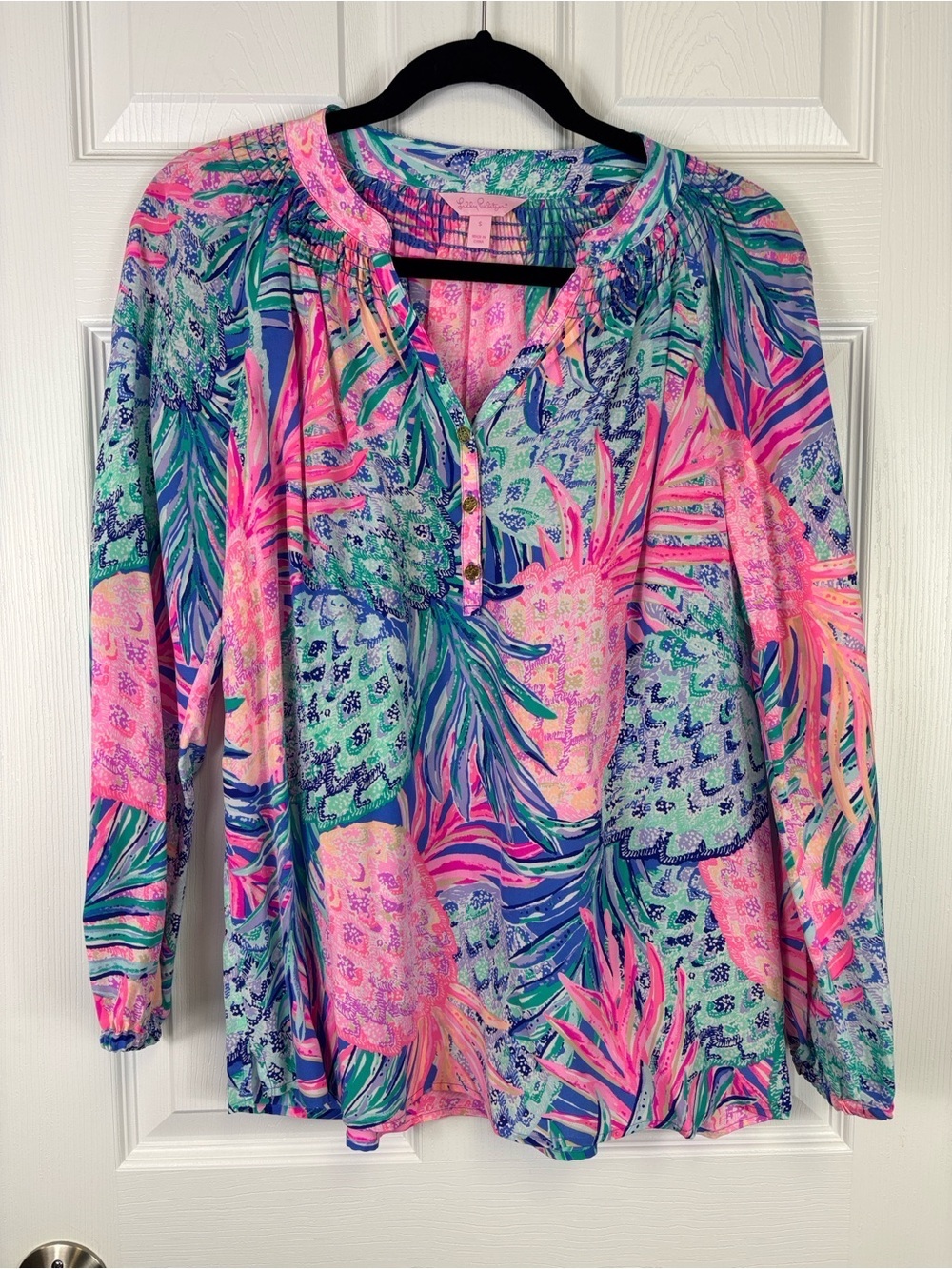 Lilly Pulitzer silk Elsa top gypset paradise sz sm